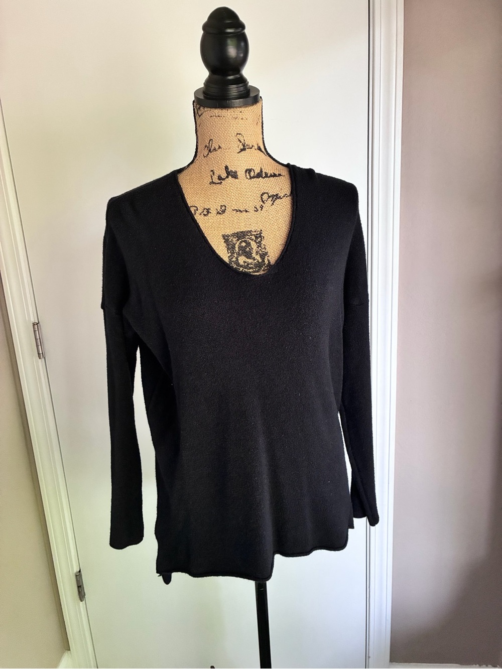 Cato Black V-Neck Long Sleeve Knit Sweater